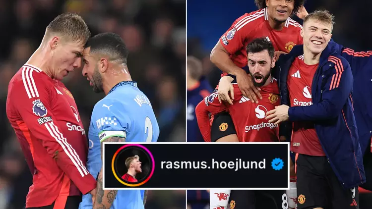 Rasmus Hojlund takes a jab at Kyle Walker with a poetic post on social media following Man Utd’s thrilling victory over Man City.