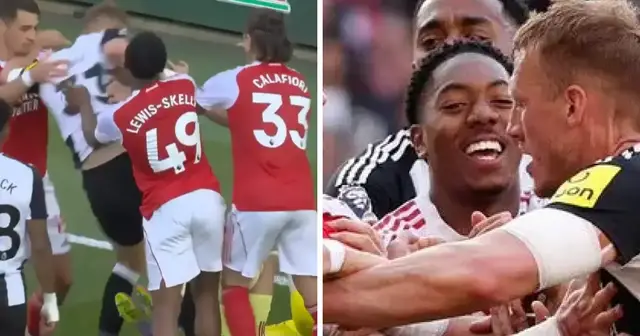 Fans react as Myles Lewis-Skelly seen smiling amid heated post-match altercation with Newcastle players, calling him a ‘problem child’